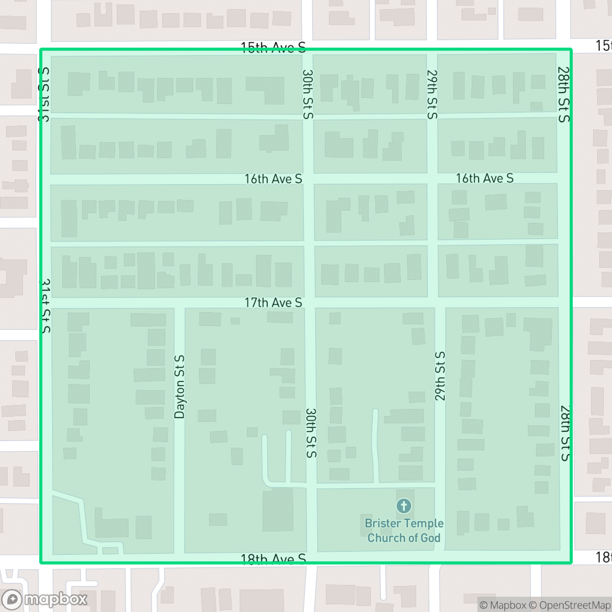 Map showing the location of Mel-Tan Heights, St. Petersburg, FL