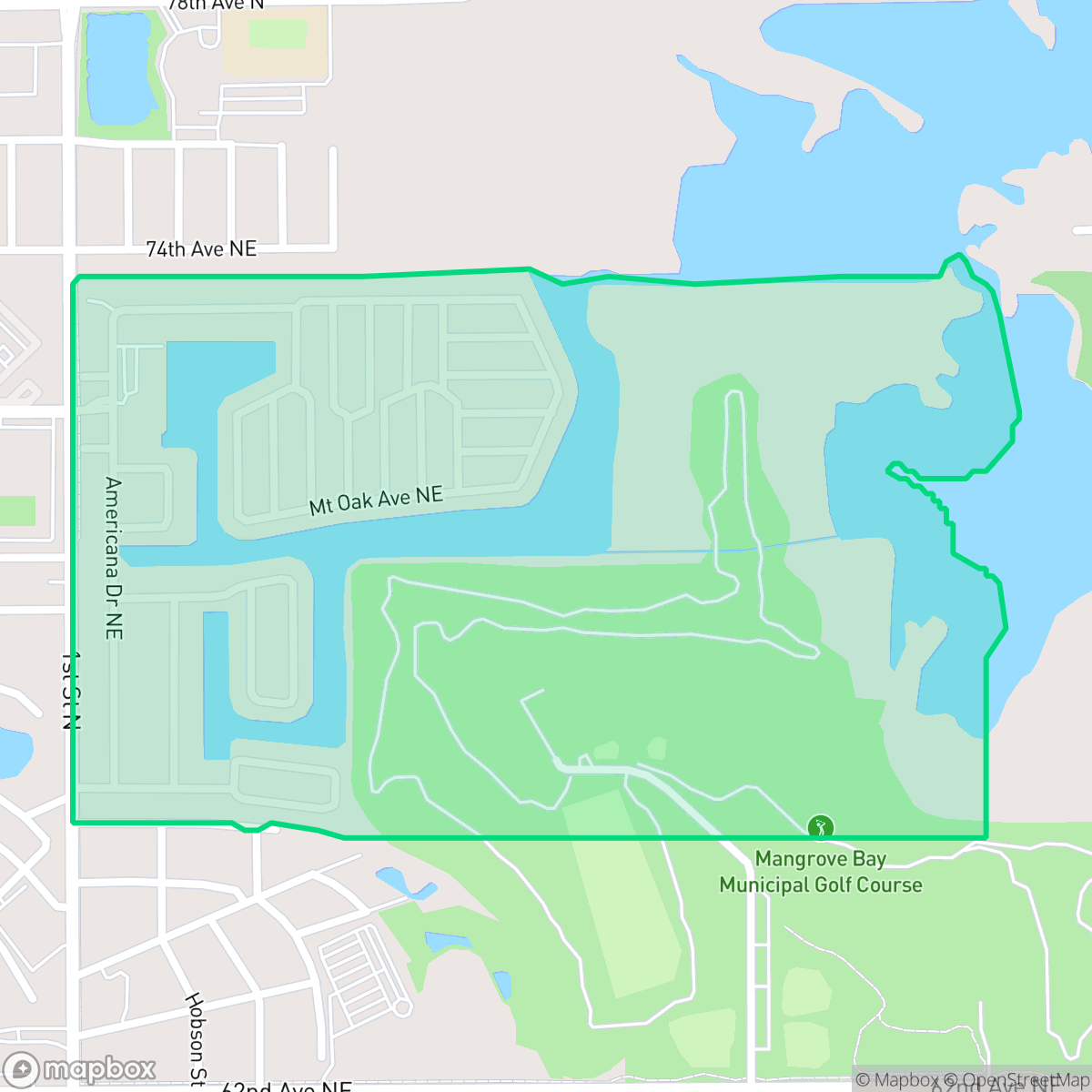 Map showing the location of Mobel Americana, St. Petersburg, FL