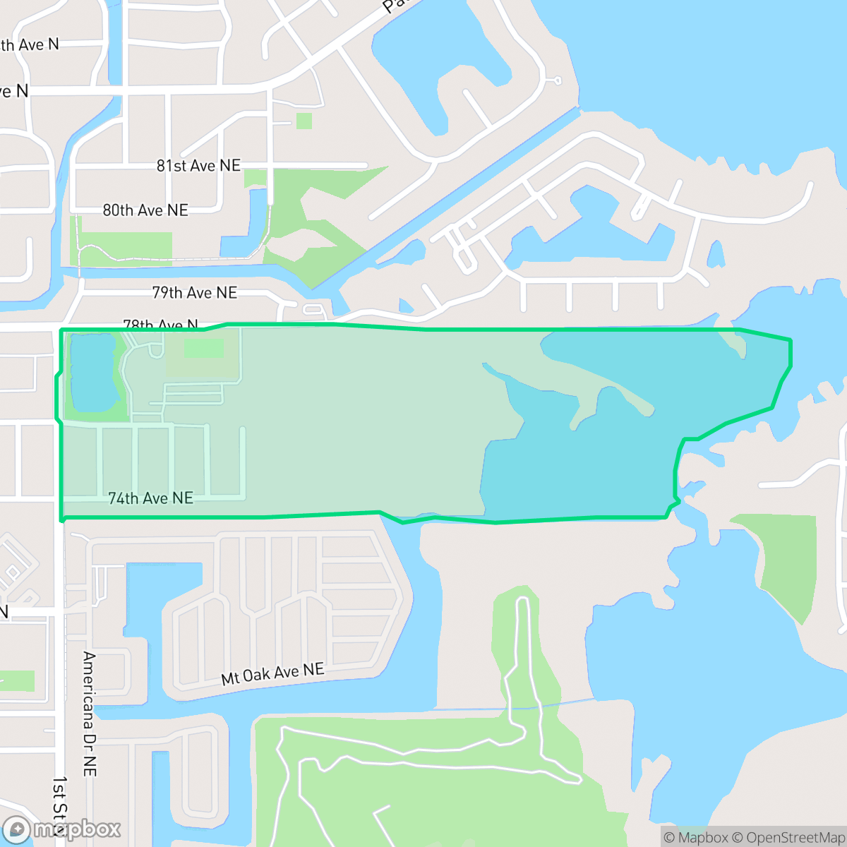Map showing the location of North East Terraces, St. Petersburg, FL