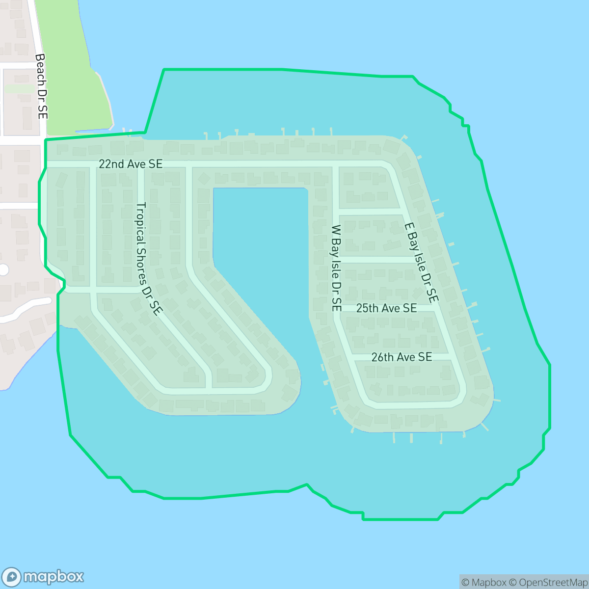 Map showing the location of Tropical Shores, St. Petersburg, FL