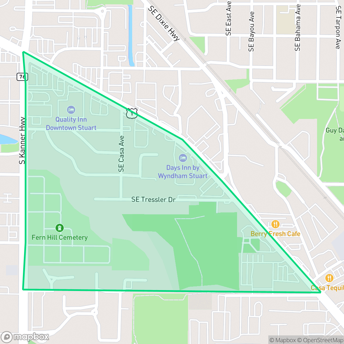 Map showing the location of Casa Terrace, Stuart, FL