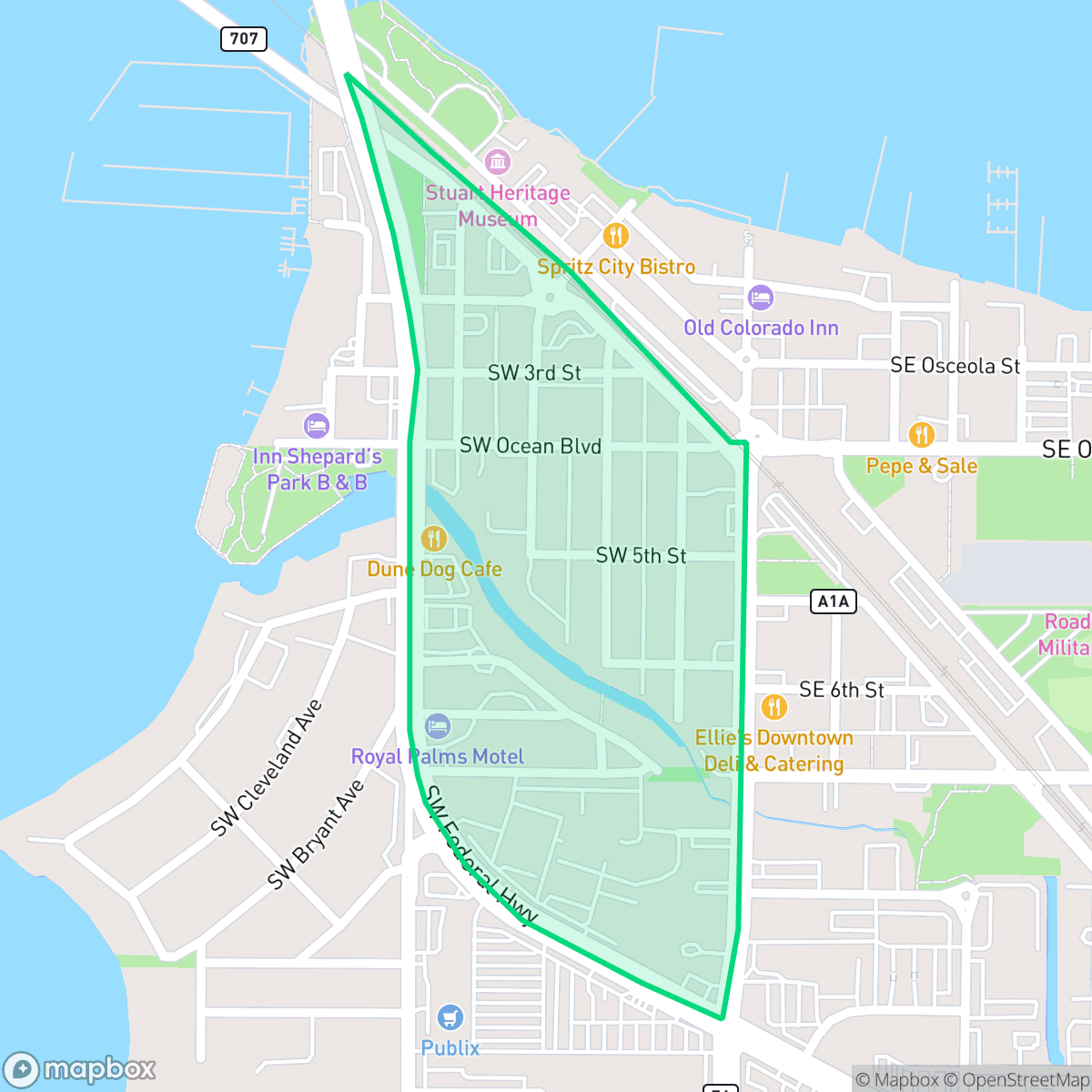 Map showing the location of Potsdam, Stuart, FL