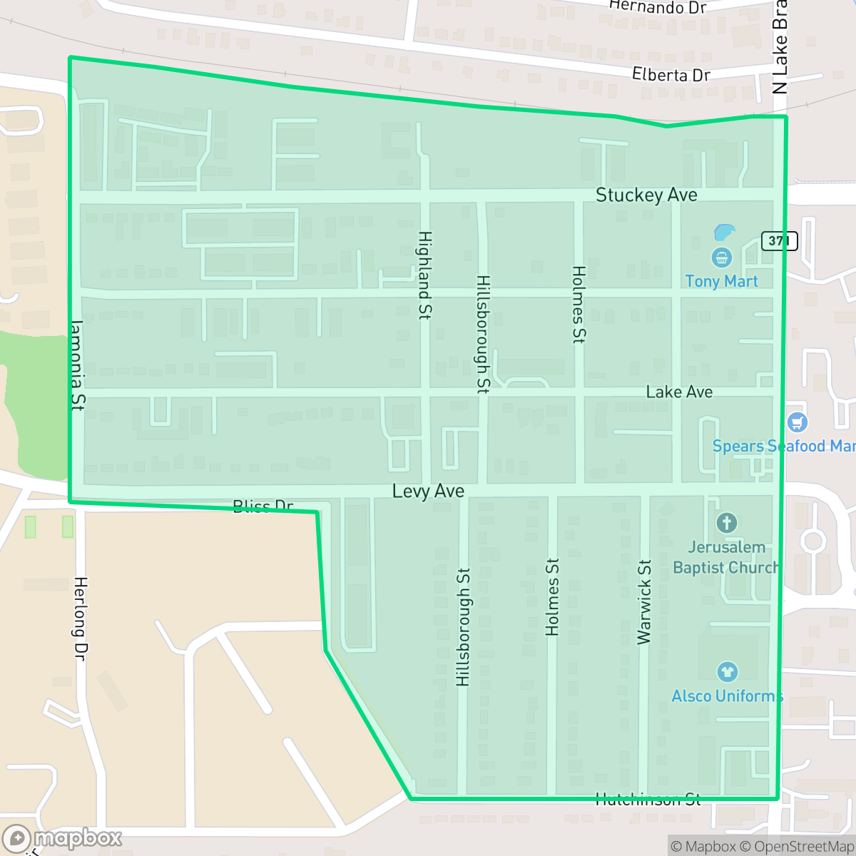 Map showing the location of Providence, Tallahassee, FL