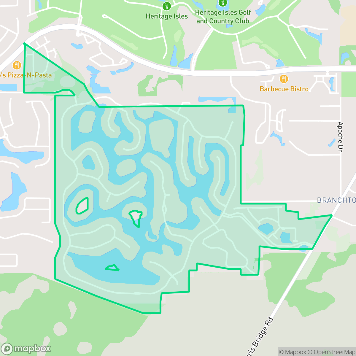 Map showing the location of Cory Lake Isles, Tampa, FL