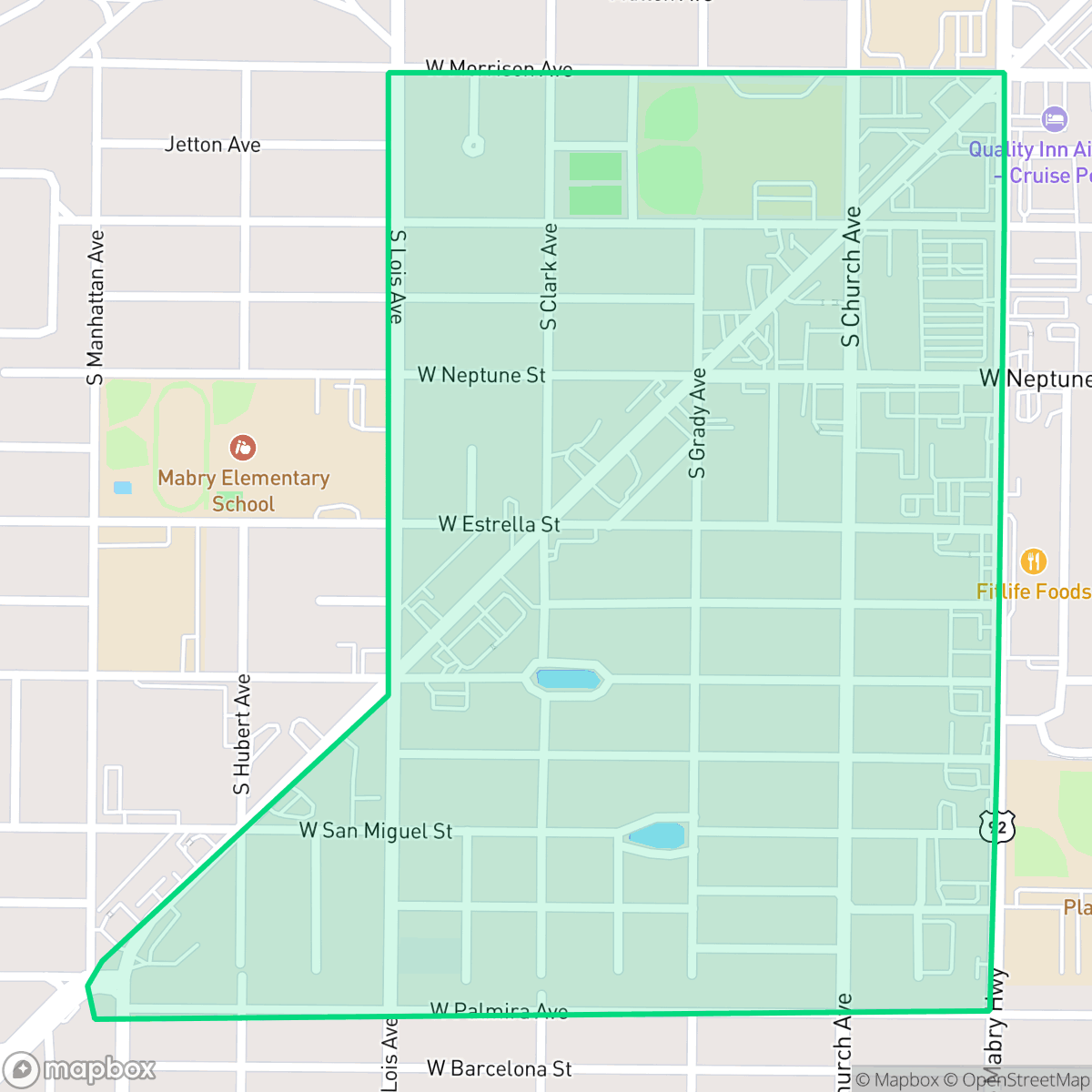 Map showing the location of Palma Ceia West, Tampa, FL
