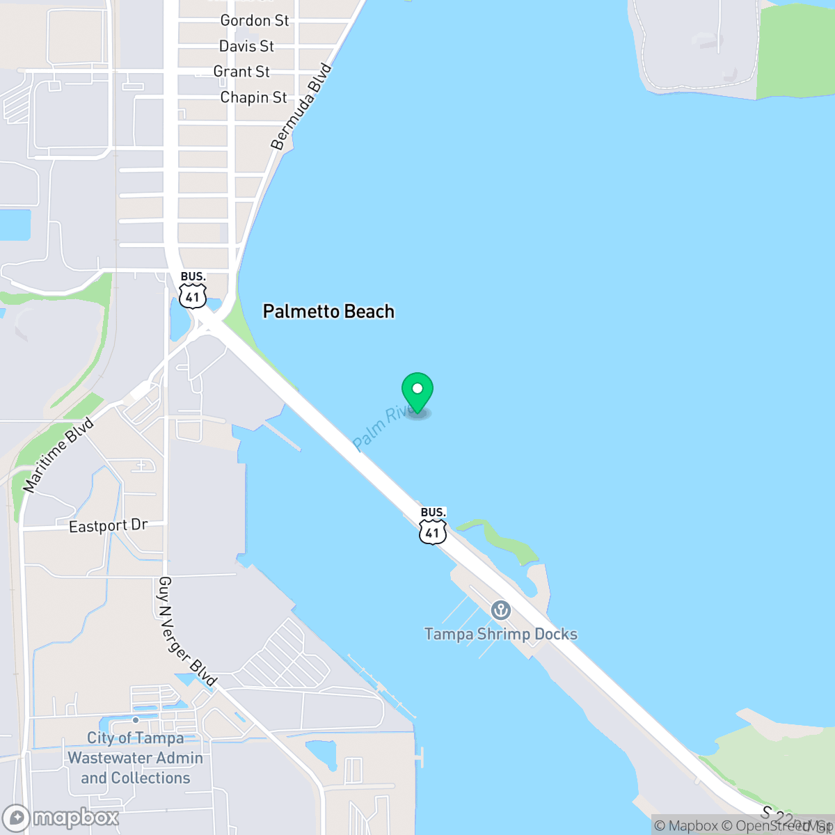 Map showing the location of Palmetto Beach, Tampa, FL