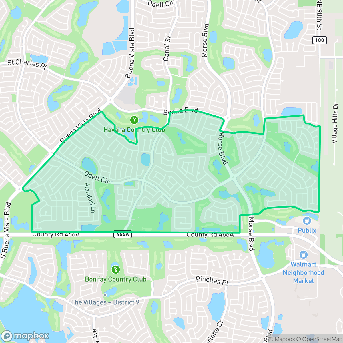 Map showing the location of The Villages - District 7, The Villages, FL