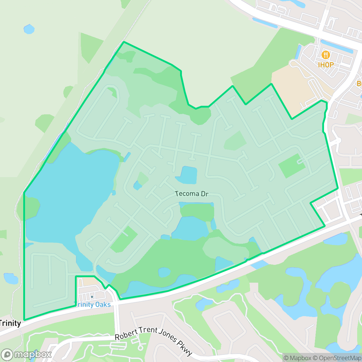 Map showing the location of Foxwood, Trinity, FL
