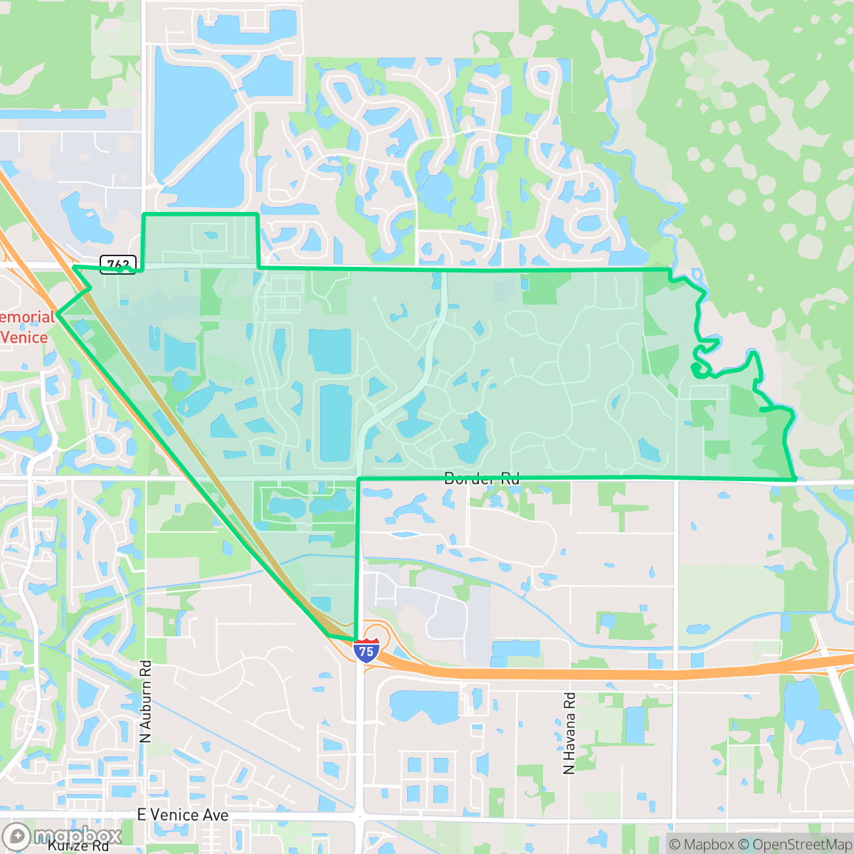 Map showing the location of Northeast Venice, Venice, FL