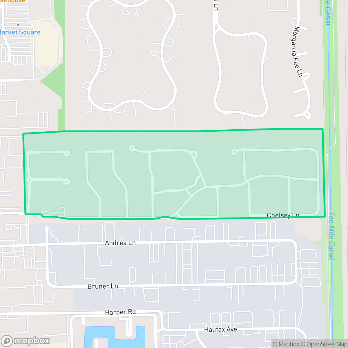 Map showing the location of Bell Tower Park, Villas, FL
