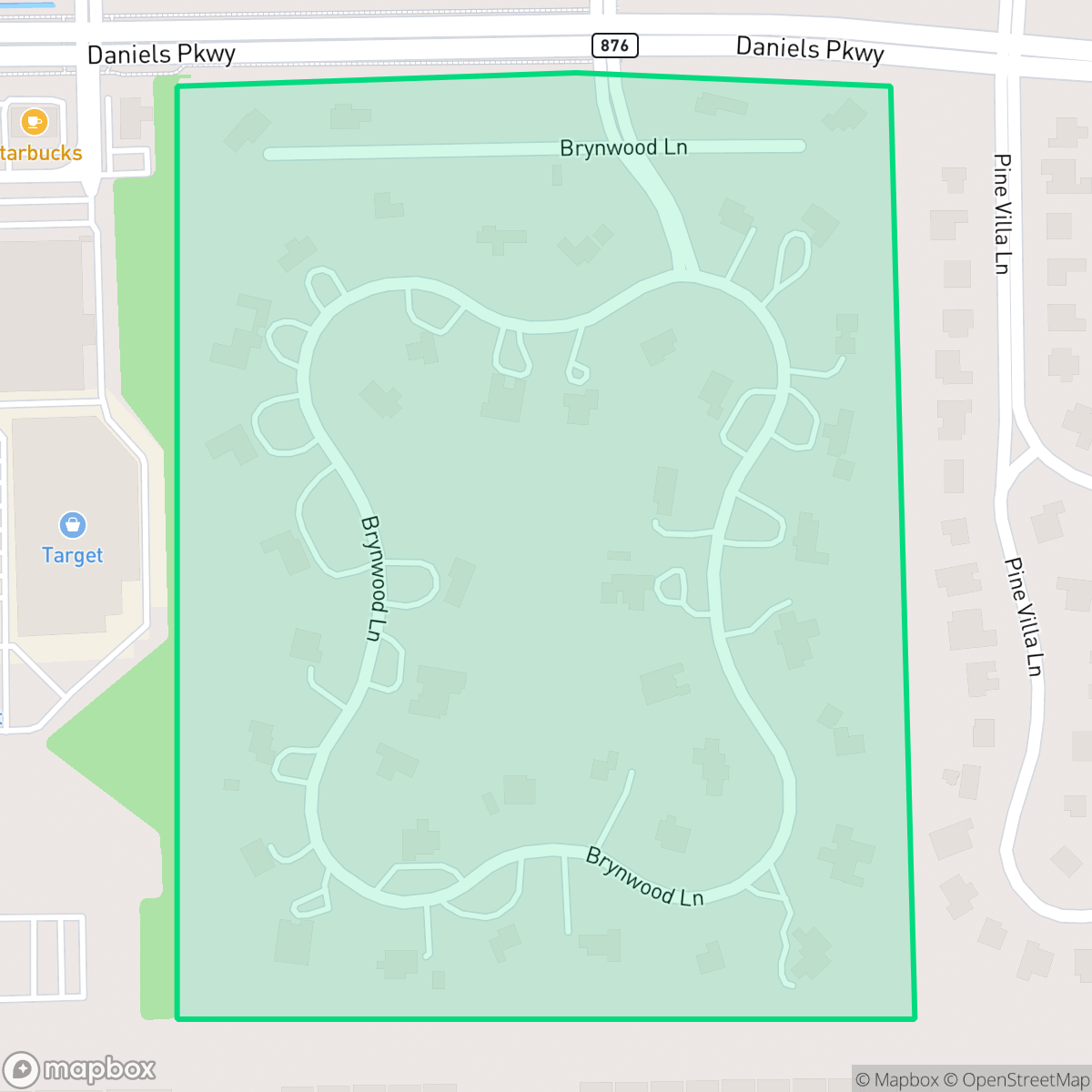 Map showing the location of Brynwood, Villas, FL