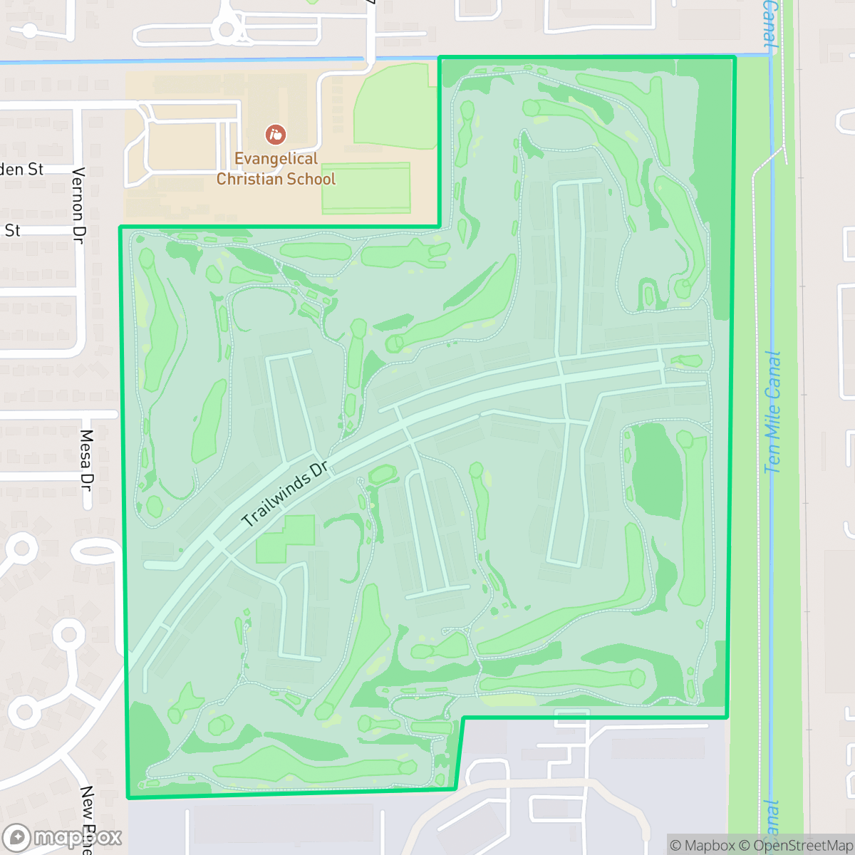 Map showing the location of Hideaway Country Club, Villas, FL