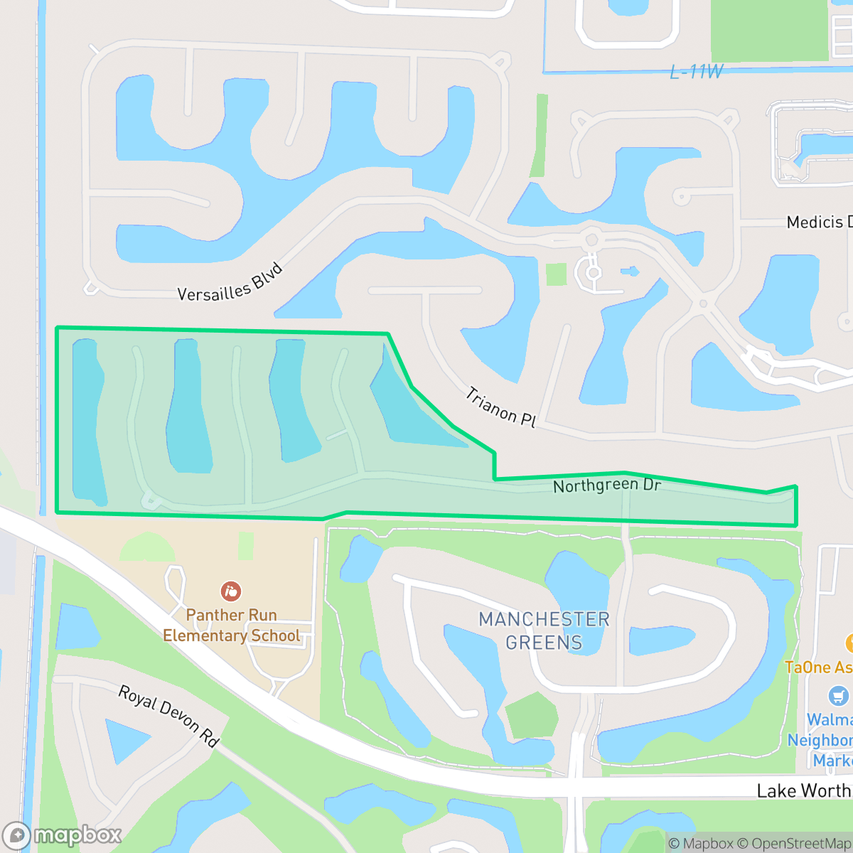 Map showing the location of Manchester Lakes Estates, Wellington, FL