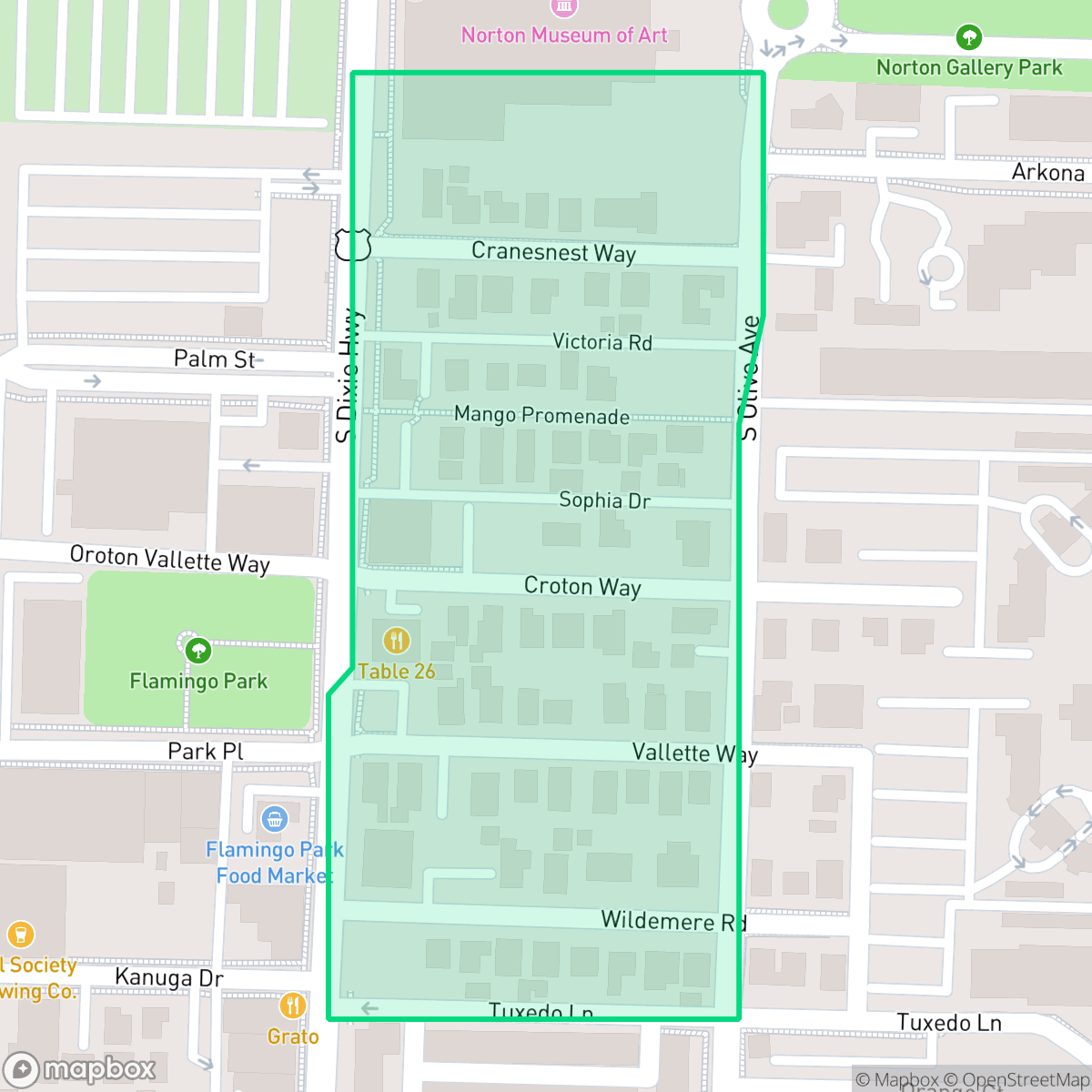 Map showing the location of Mango Promenade, West Palm Beach, FL