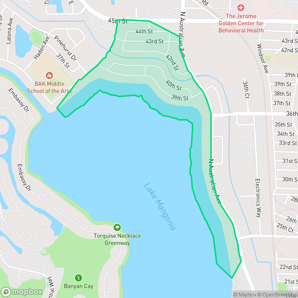 Map showing the location of North Shore, West Palm Beach, FL
