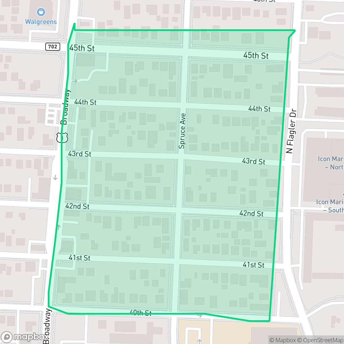 Map showing the location of Northwood Gardens, West Palm Beach, FL