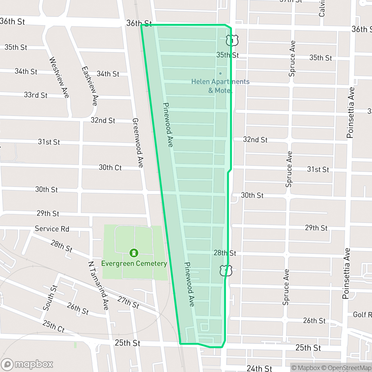 Map showing the location of Northwood Pines, West Palm Beach, FL