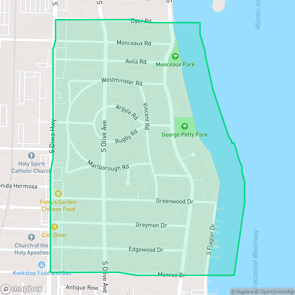 Map showing the location of Propect-Southland Park, West Palm Beach, FL