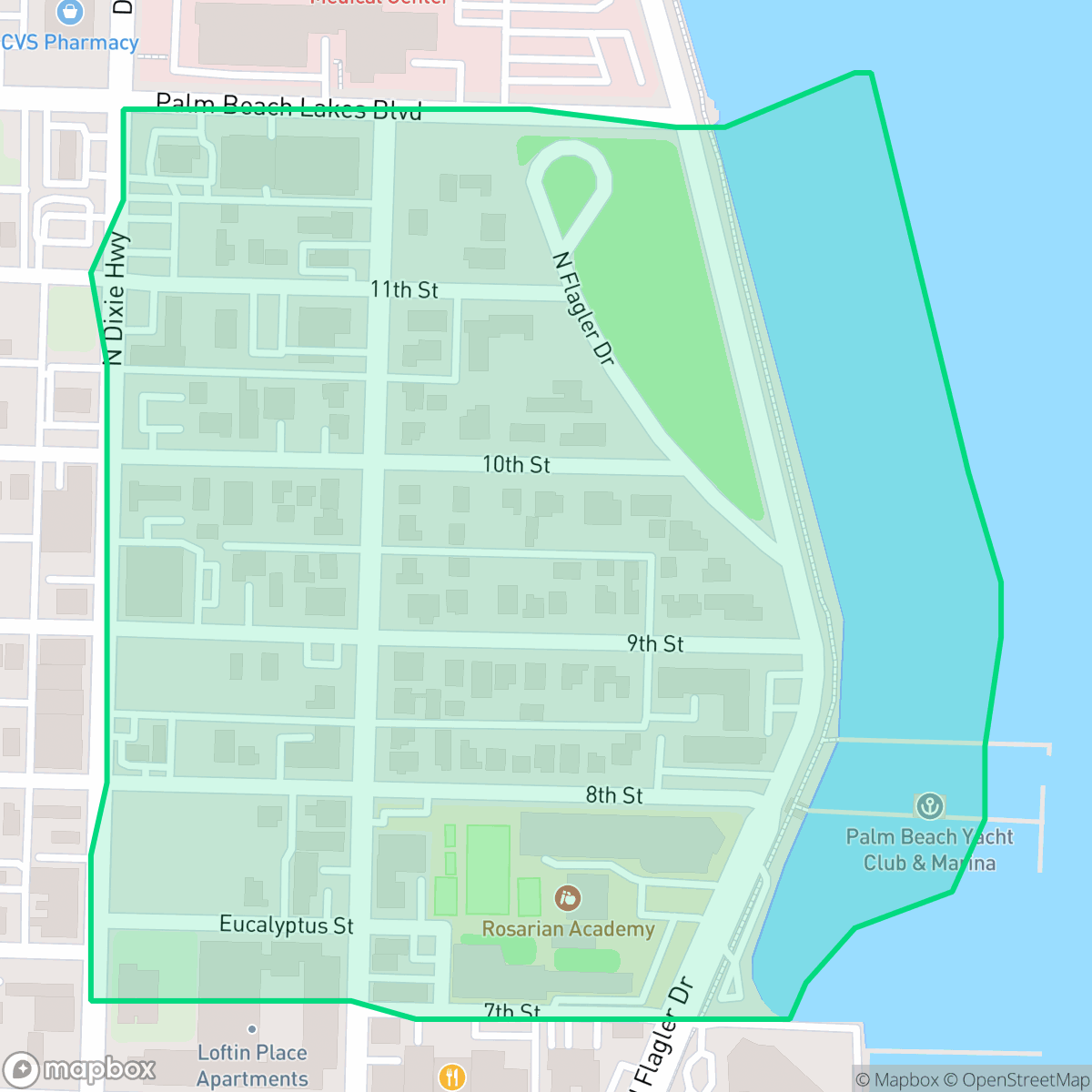 Map showing the location of Providencia Park, West Palm Beach, FL