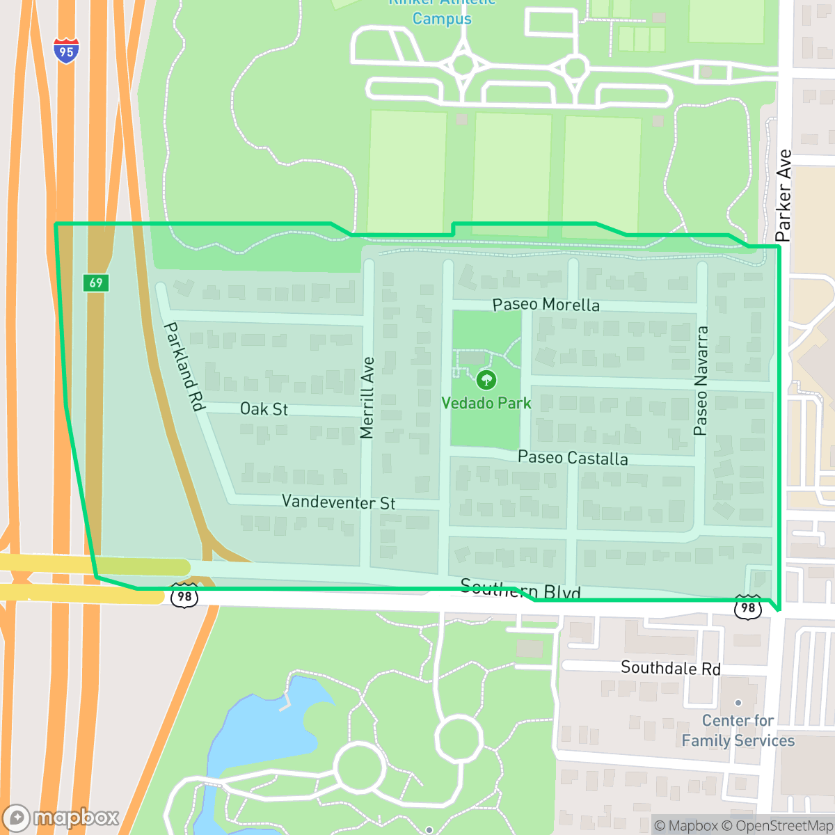 Map showing the location of Vedado, West Palm Beach, FL