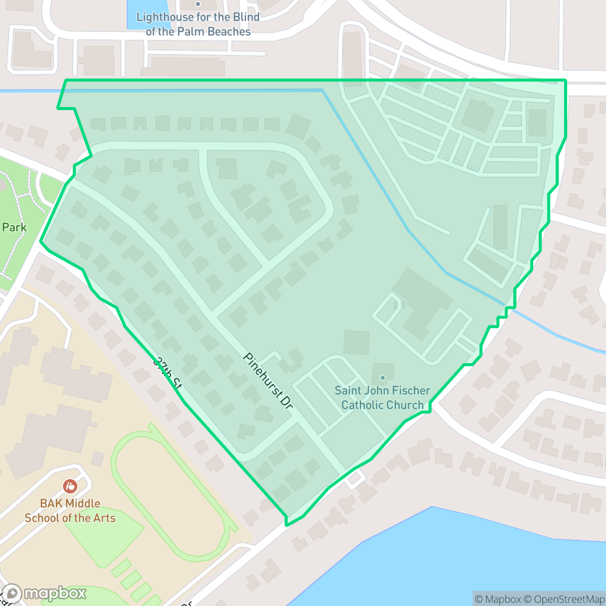 Map showing the location of Westfield, West Palm Beach, FL