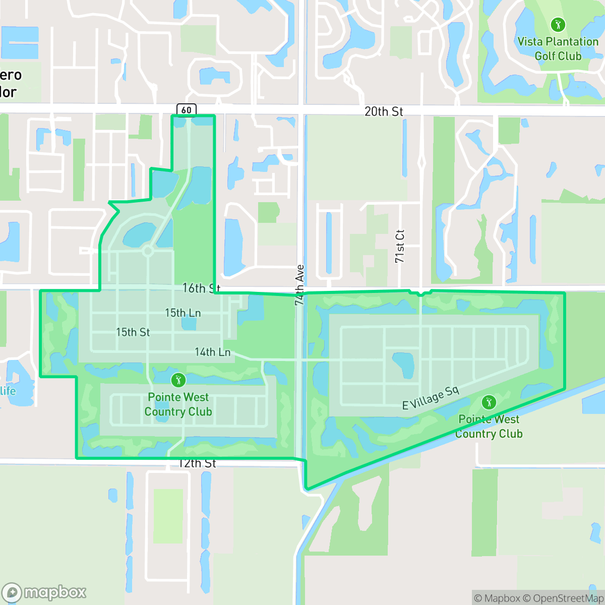 Map showing the location of Pointe West, West Vero Corridor, FL