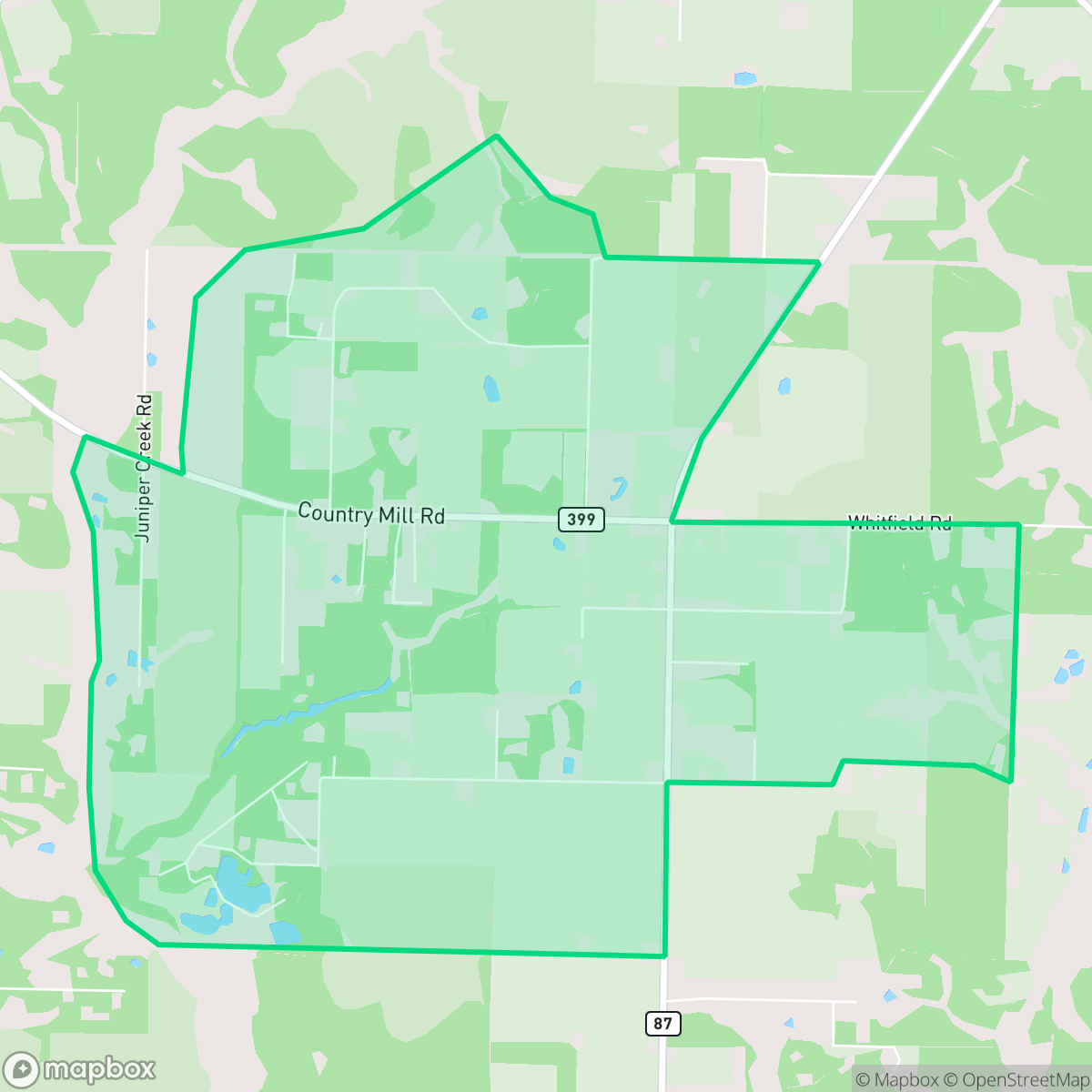 Map showing the location of Whitfield, FL — coverage area