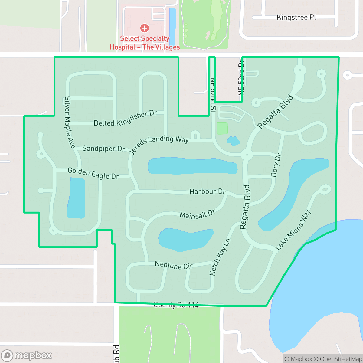 Map showing the location of Lakeside Landings, Wildwood, FL