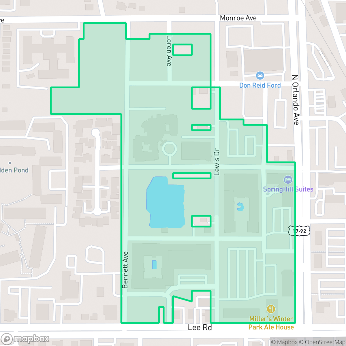 Map showing the location of Ravaudage, Winter Park, FL