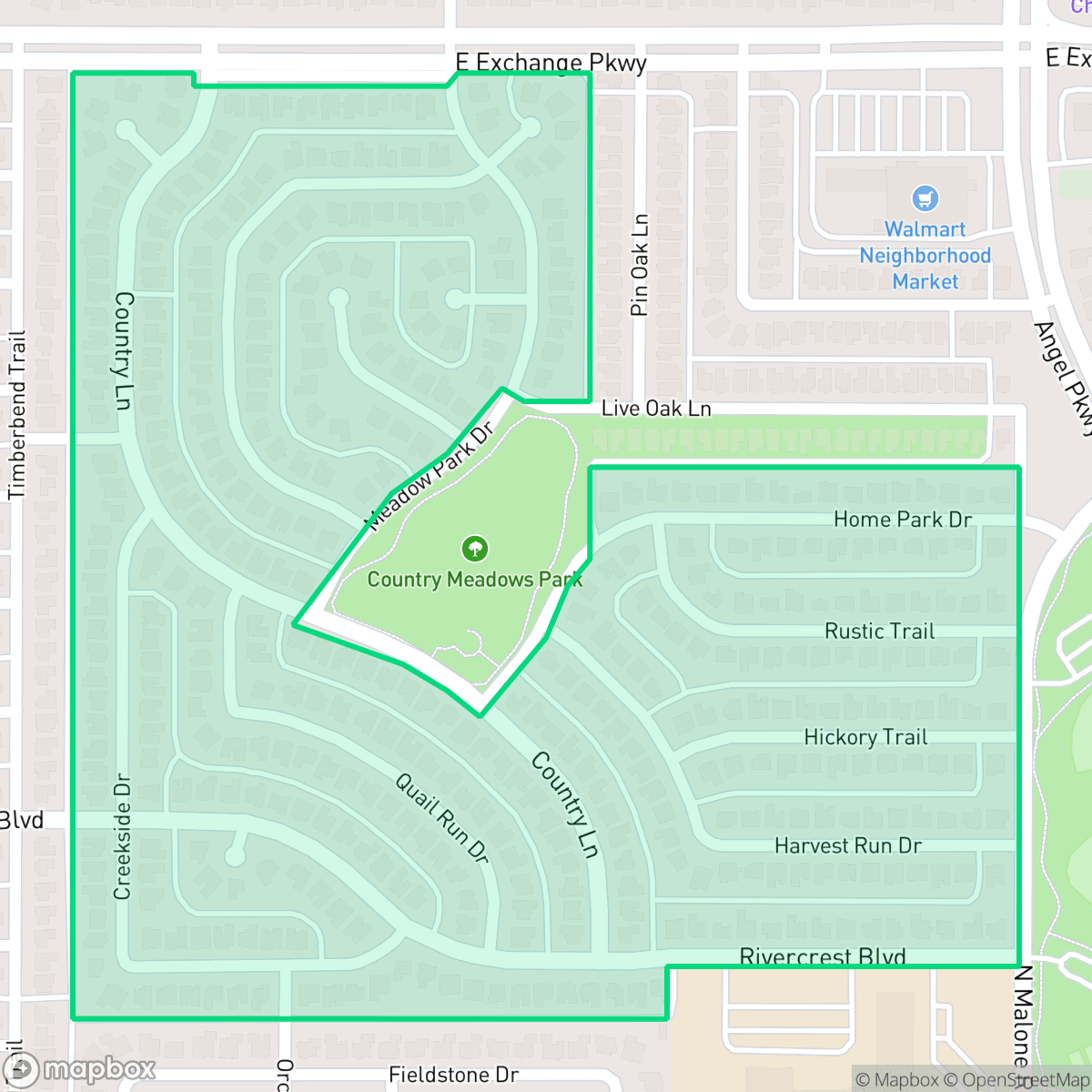 Map showing the location of Country Meadow, Allen, TX