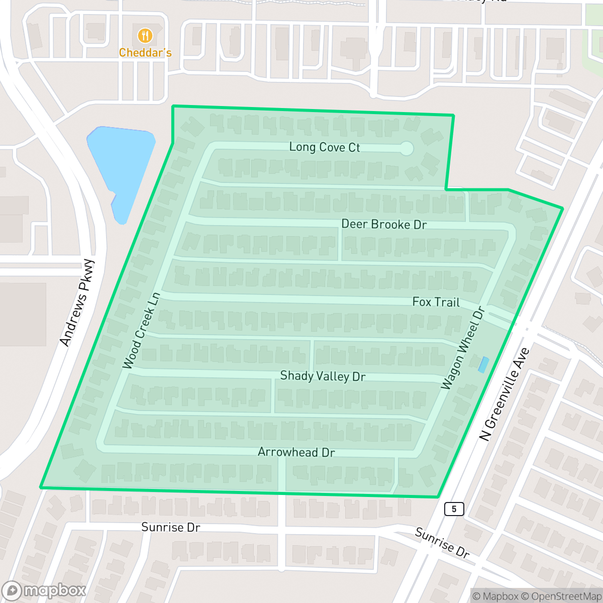 Map showing the location of Reid Farm, Allen, TX
