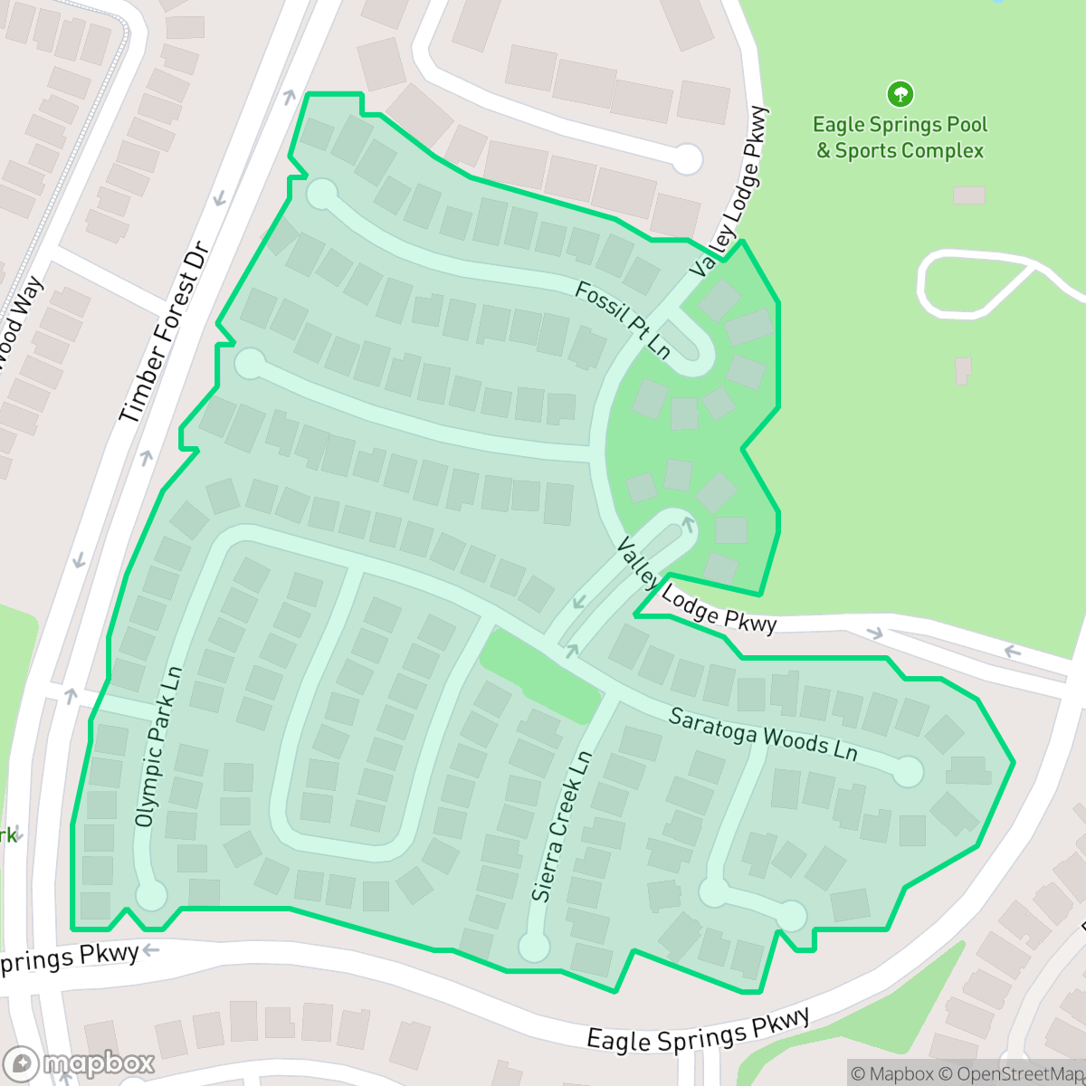 Map showing the location of Arlington Park, Atascocita, TX