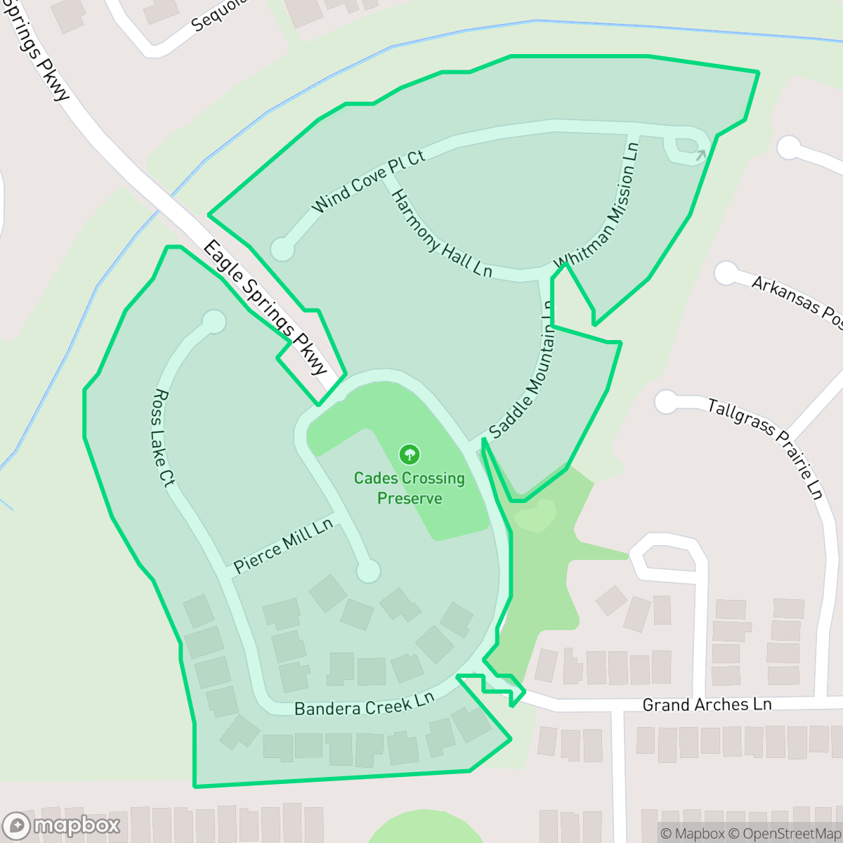 Map showing the location of Cades Crossing, Atascocita, TX