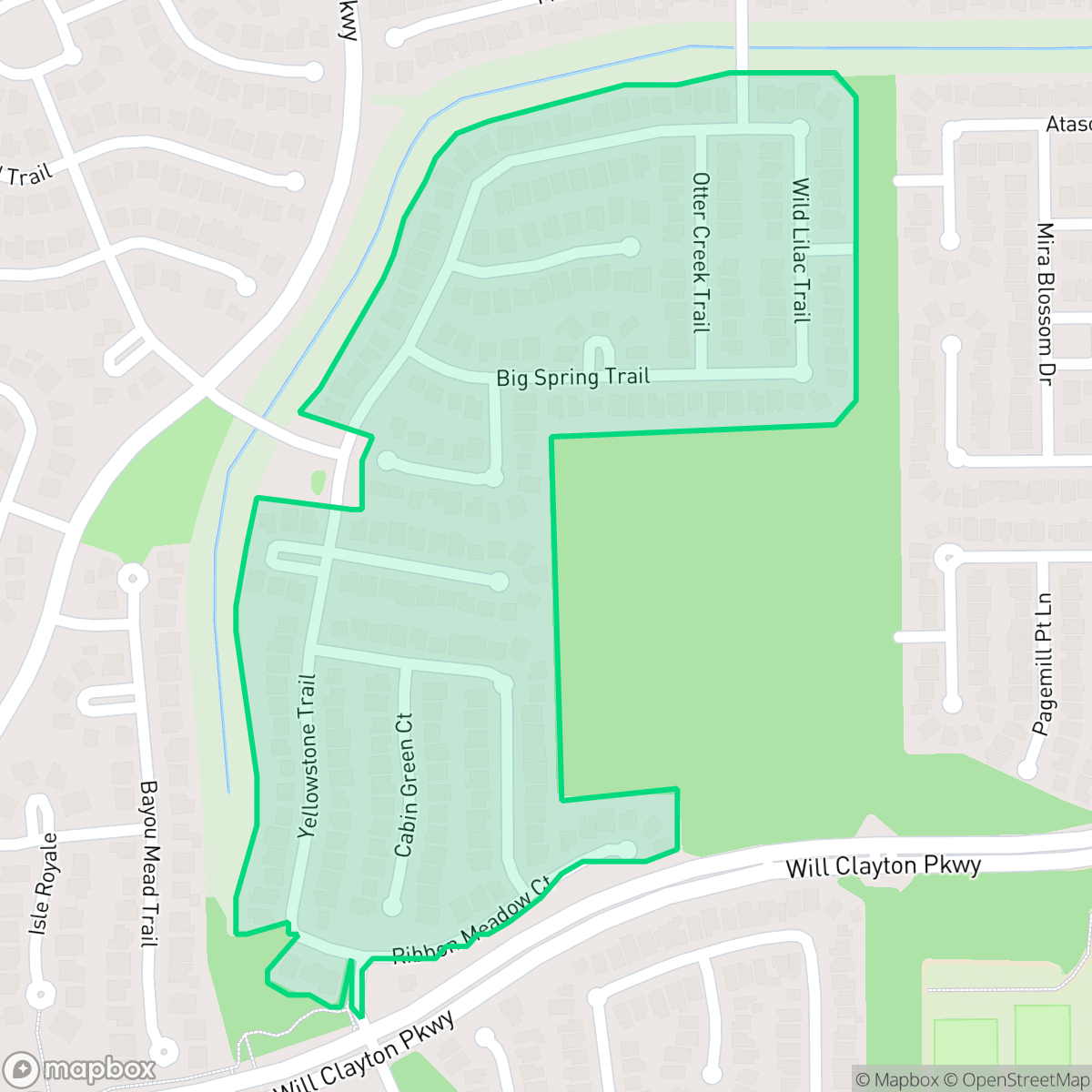 Map showing the location of Sierra Ridge, Atascocita, TX