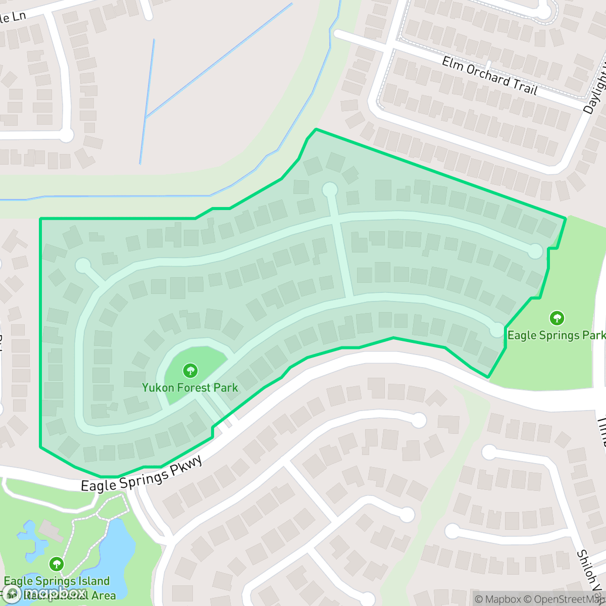 Map showing the location of Yukon Forest, Atascocita, TX