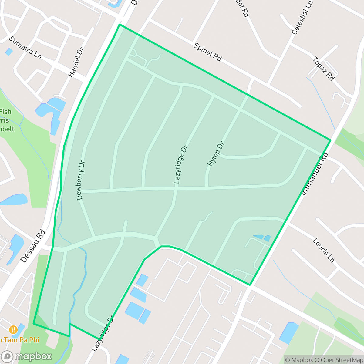 Map showing the location of Dessau Estates, Austin, TX