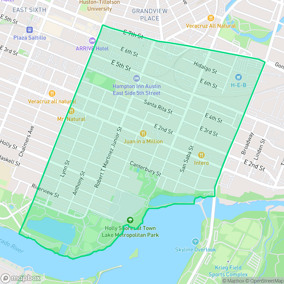 Map showing the location of Holly, Austin, TX