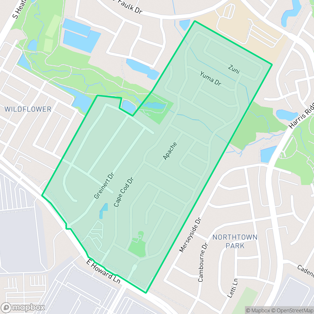 Map showing the location of Northtown West, Austin, TX