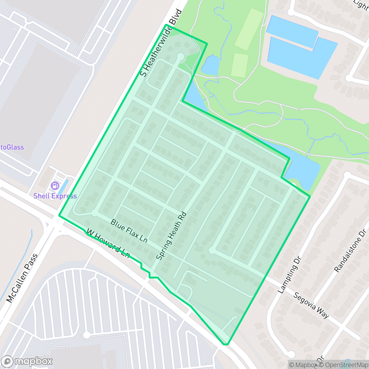 Map showing the location of Wildflower, Austin, TX