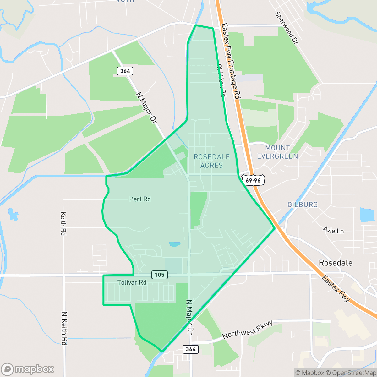 Map showing the location of Western Hills, Beaumont, TX