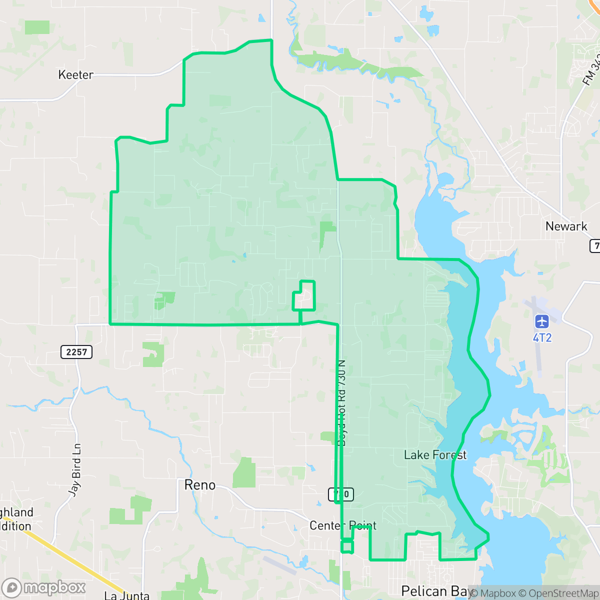 Map showing the location of Briar, TX — coverage area