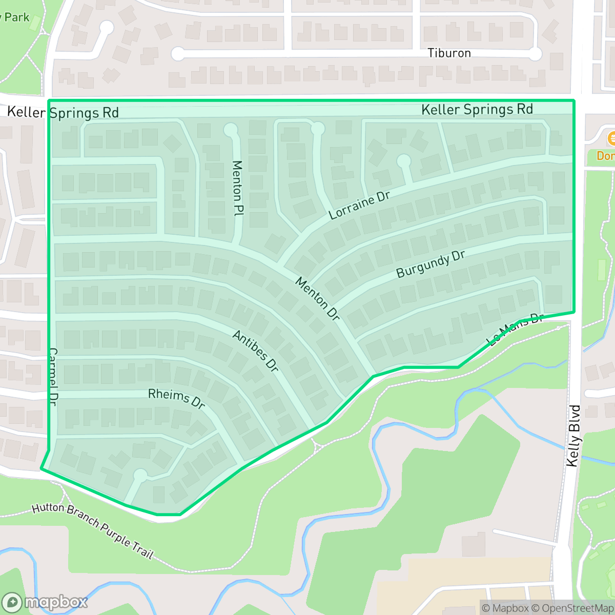 Map showing the location of Bel Air of Josey Ranch, Carrollton, TX