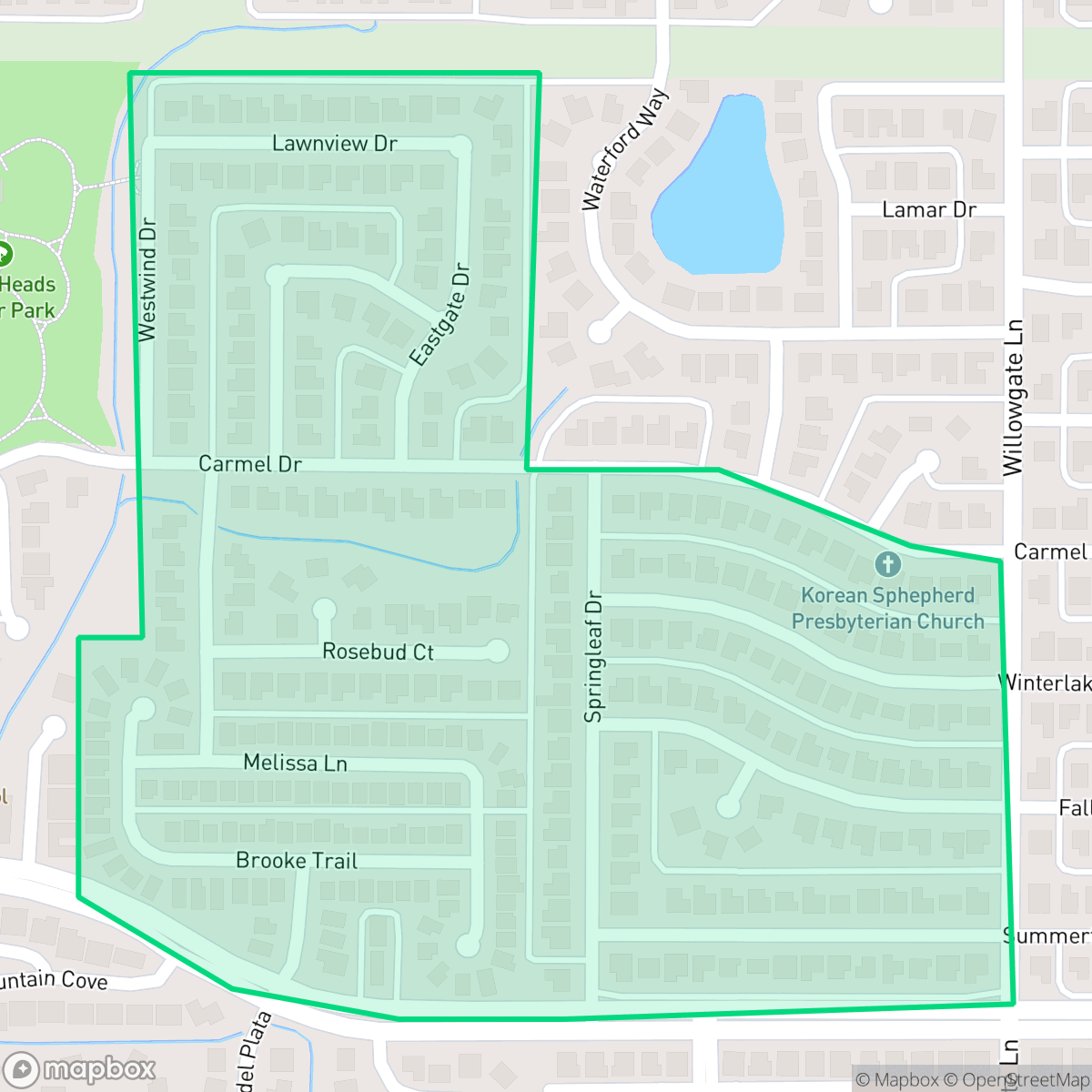 Map showing the location of Carrollton Summertree, Carrollton, TX