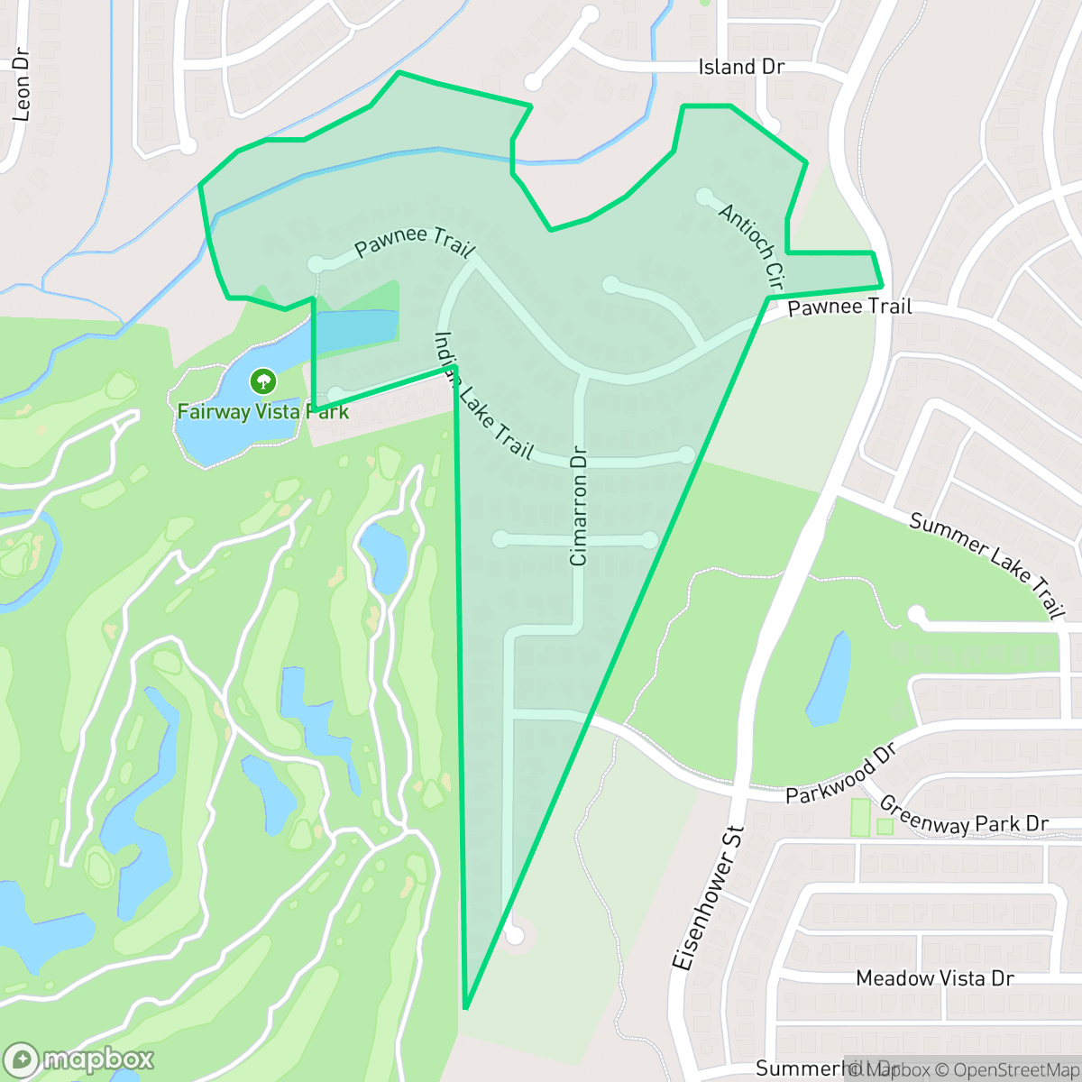 Map showing the location of Fairway Vista, Carrollton, TX