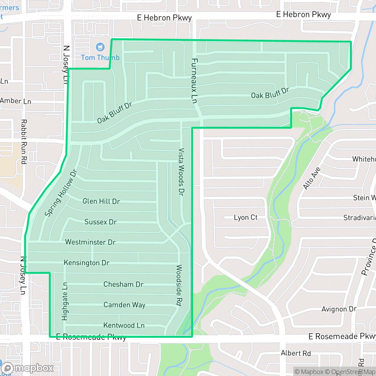 Map showing the location of High Country, Carrollton, TX