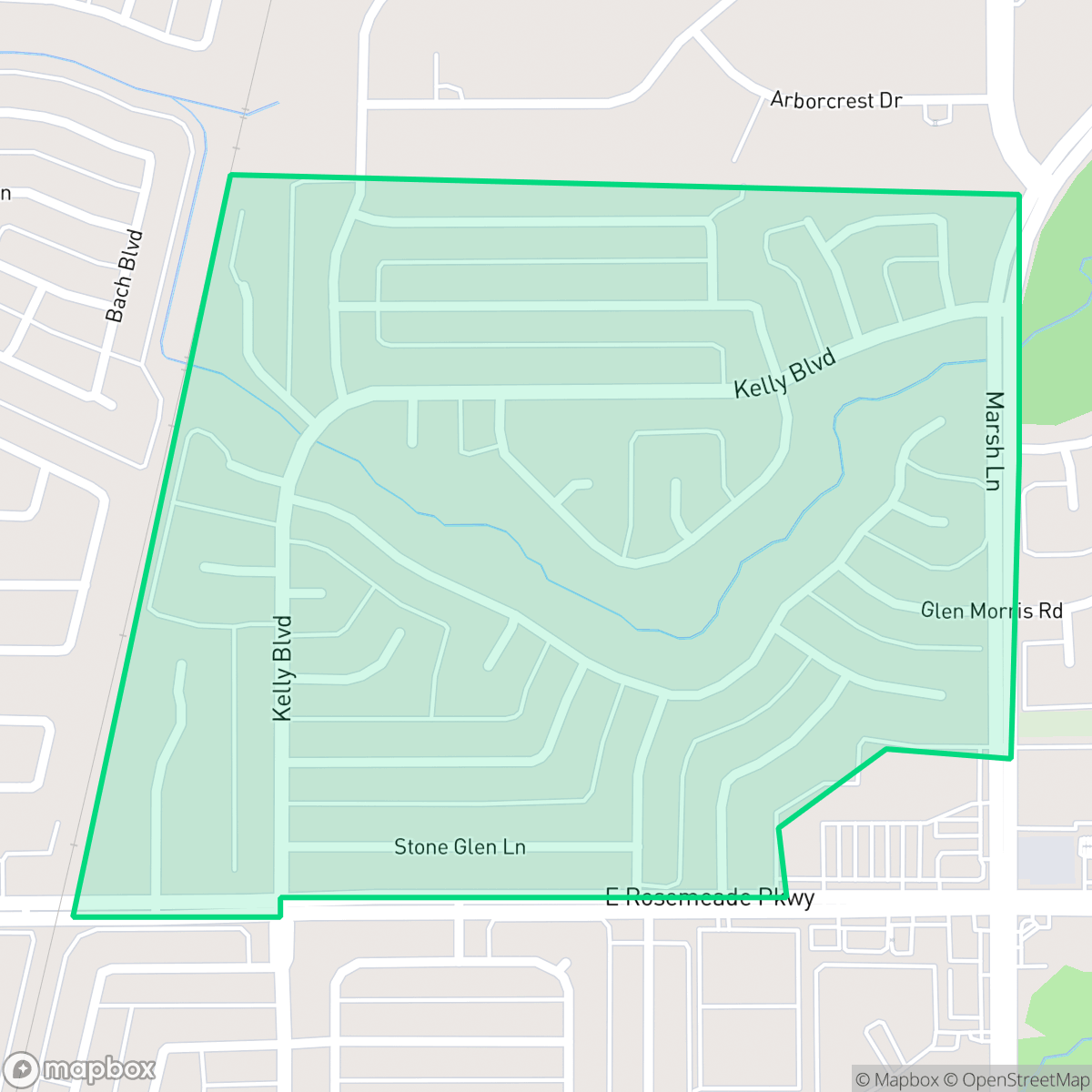 Map showing the location of Highlands, Carrollton, TX