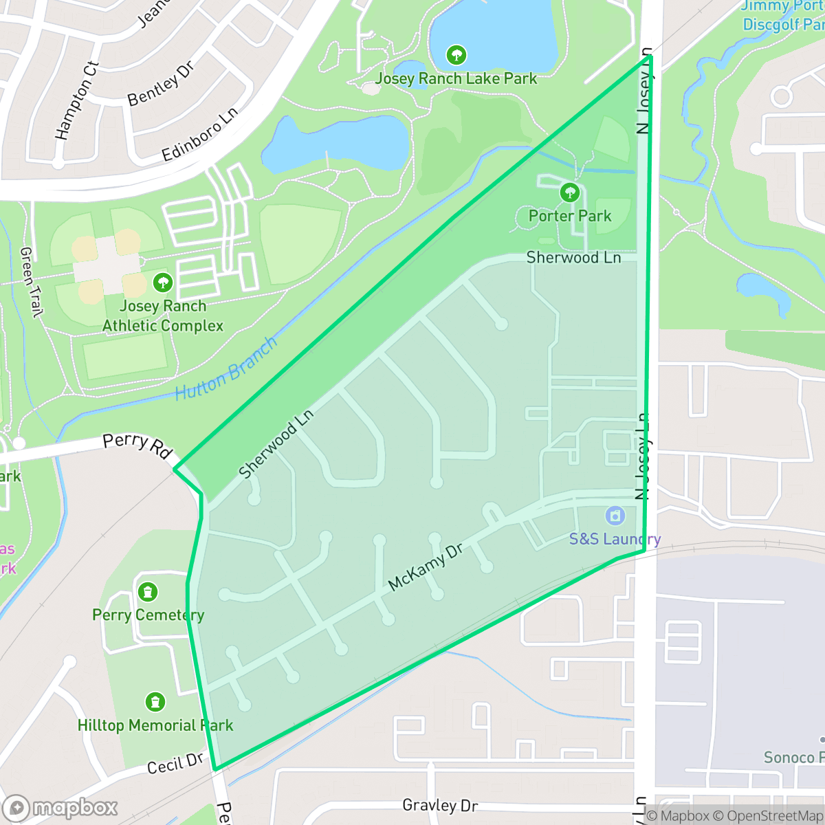 Map showing the location of Hill'n Dale, Carrollton, TX