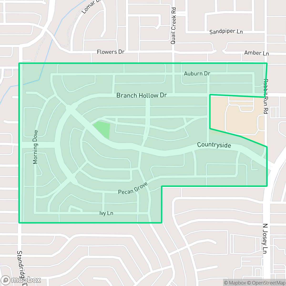 Map showing the location of Homestead, Carrollton, TX