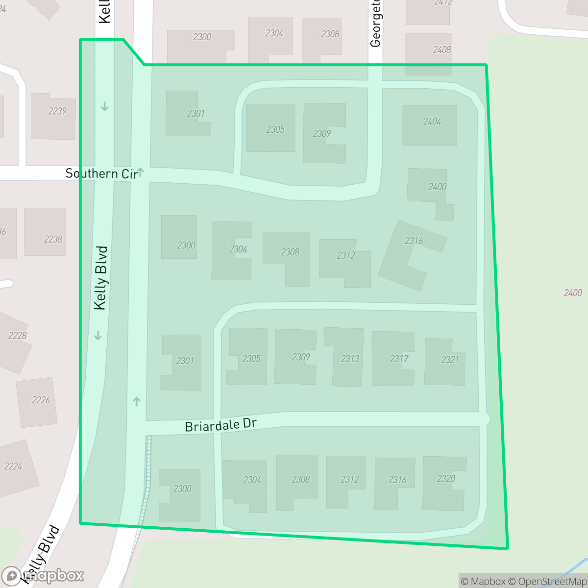 Map showing the location of Parkside Estates, Carrollton, TX