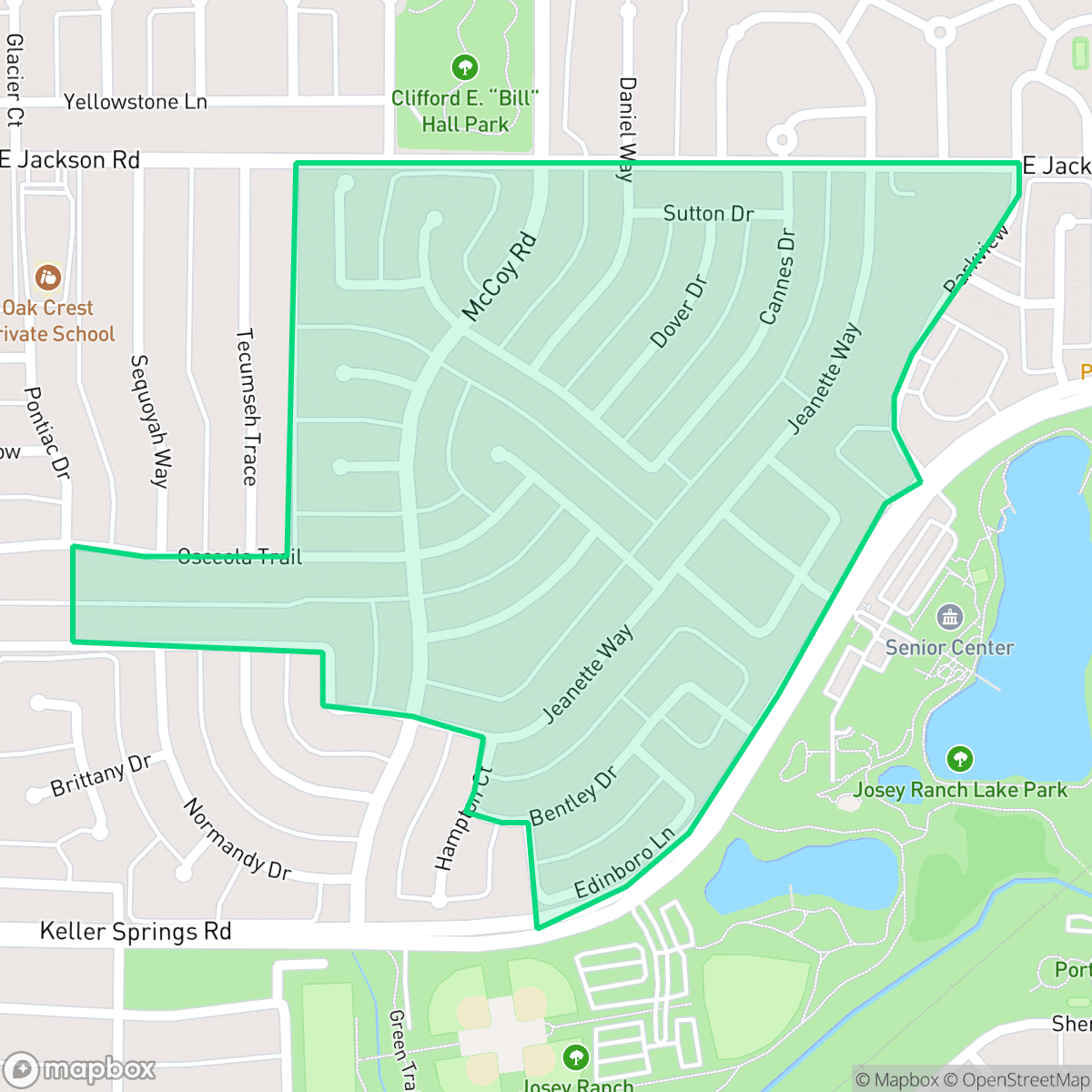 Map showing the location of Savoy of Josey Ranch, Carrollton, TX